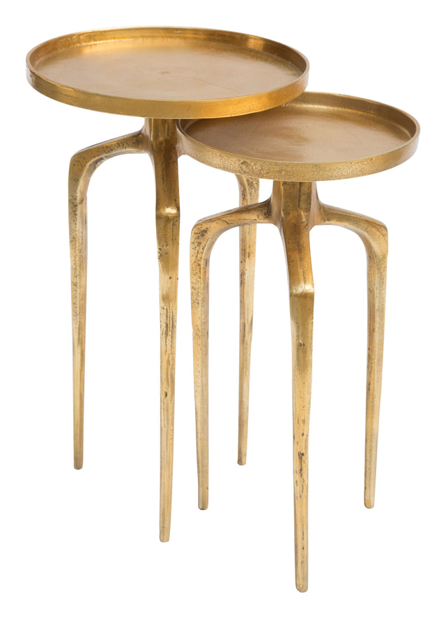 ZUO Como Accent Table Set (2-Piece) Antique Gold