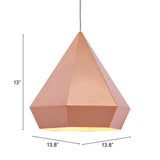ZUO Forecast Ceiling Lamp Rose Gold