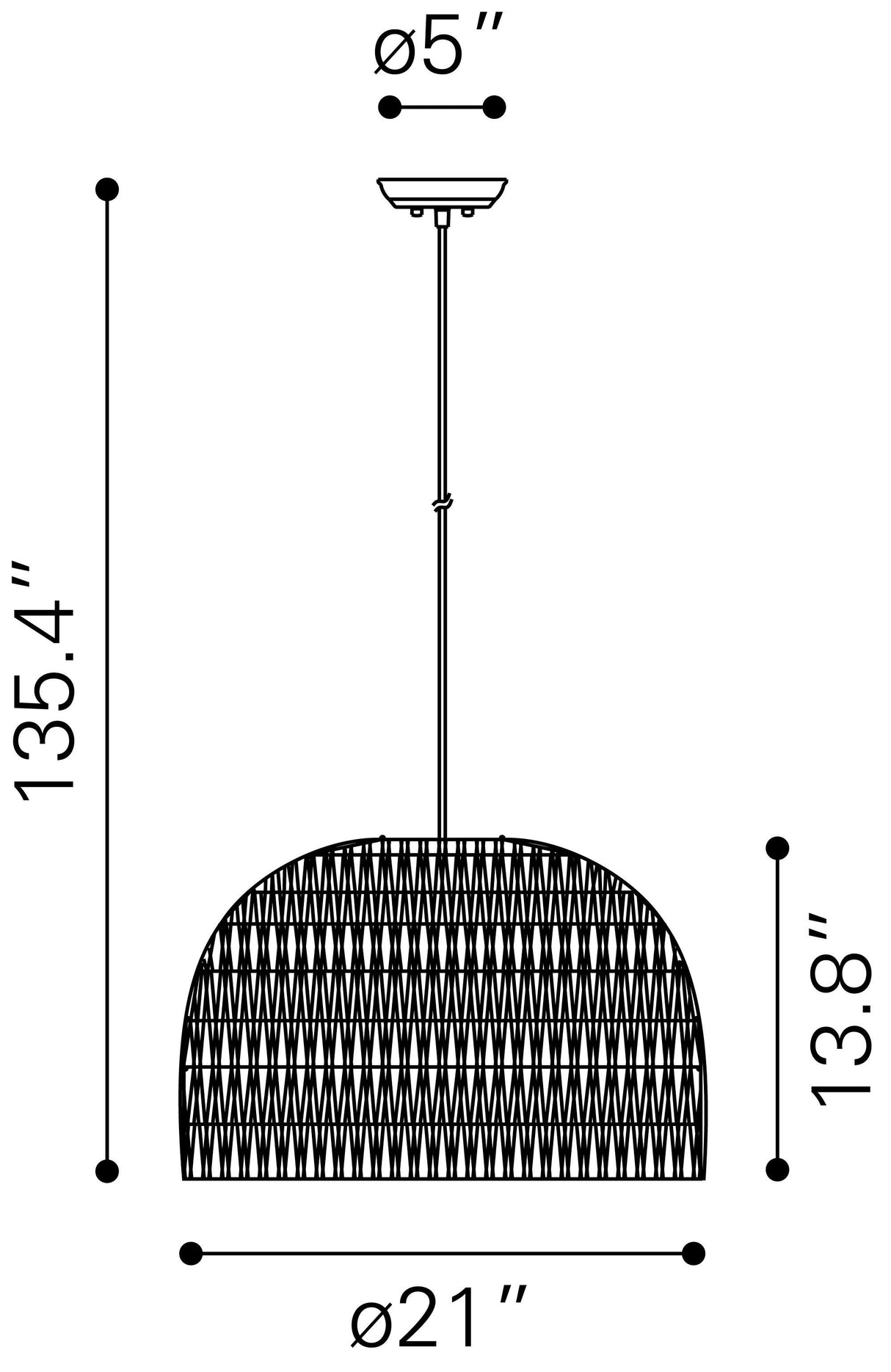 ZUO Paradise Ceiling Lamp Gray