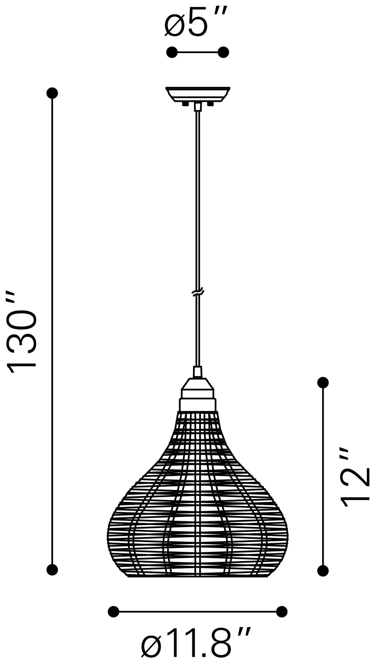 ZUO Nezz Ceiling Lamp Natural