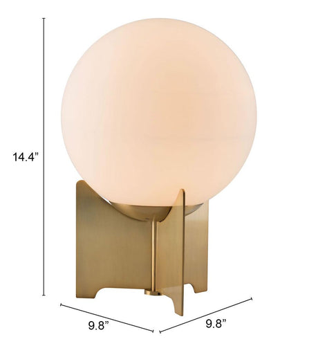 ZUO Pearl Table Lamp White & Brass