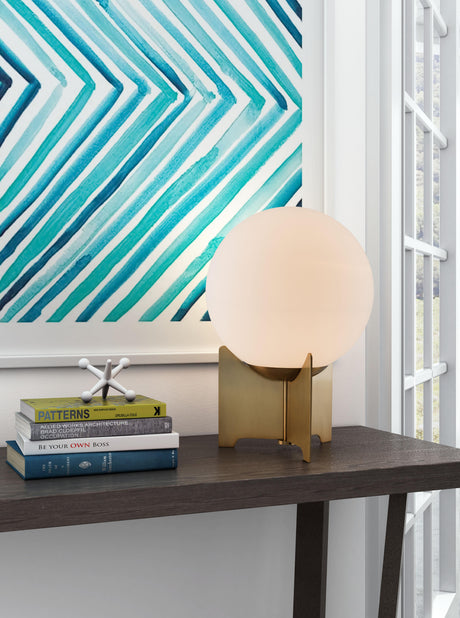 ZUO Pearl Table Lamp White & Brass