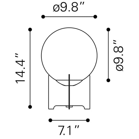 ZUO Pearl Table Lamp White & Brass