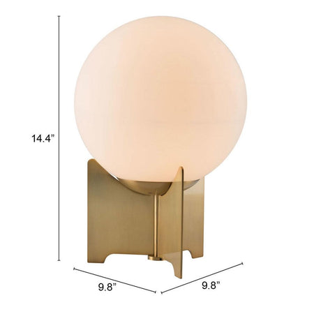 ZUO Pearl Table Lamp White & Brass
