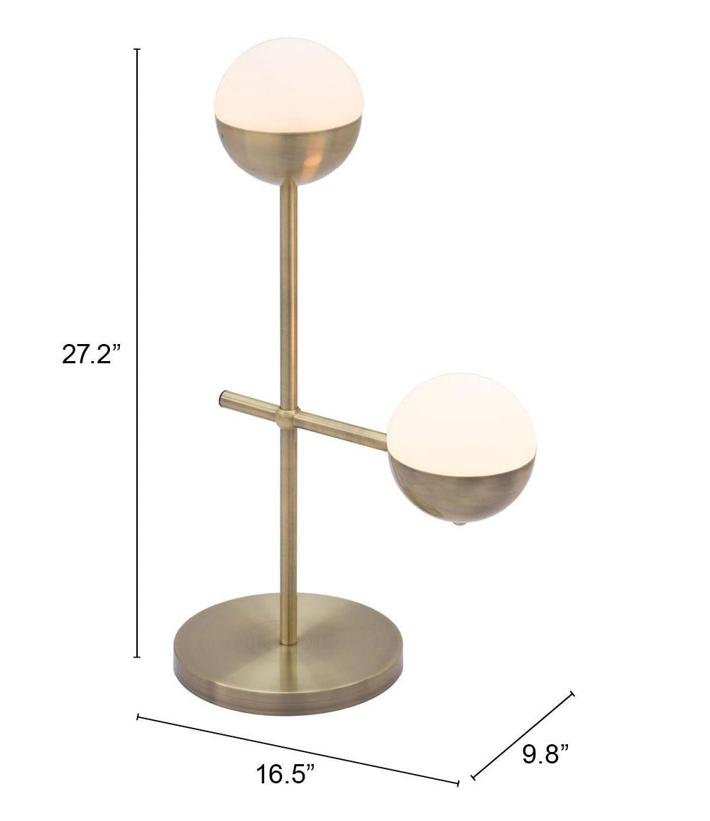 ZUO Waterloo Table Lamp White & Bronze