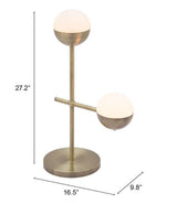 ZUO Waterloo Table Lamp White & Bronze