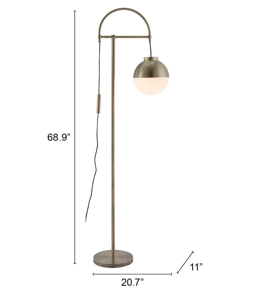 ZUO Waterloo Floor Lamp White & Bronze