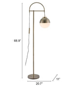 ZUO Waterloo Floor Lamp White & Bronze