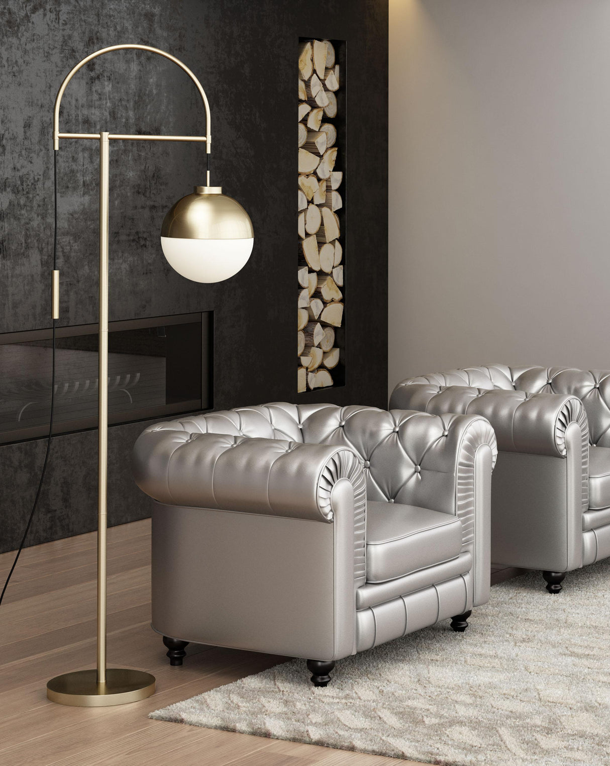 ZUO Waterloo Floor Lamp White & Bronze
