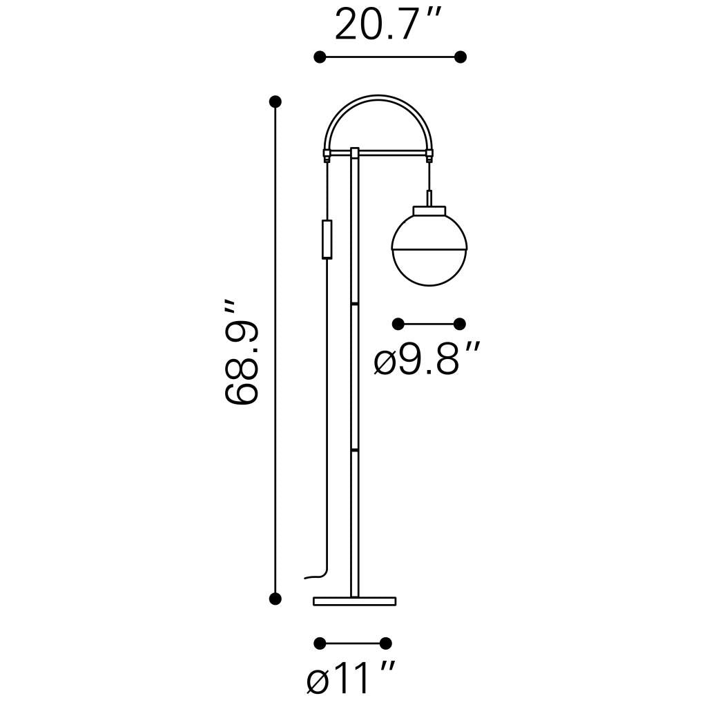 ZUO Waterloo Floor Lamp White & Bronze