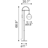 ZUO Waterloo Floor Lamp White & Bronze