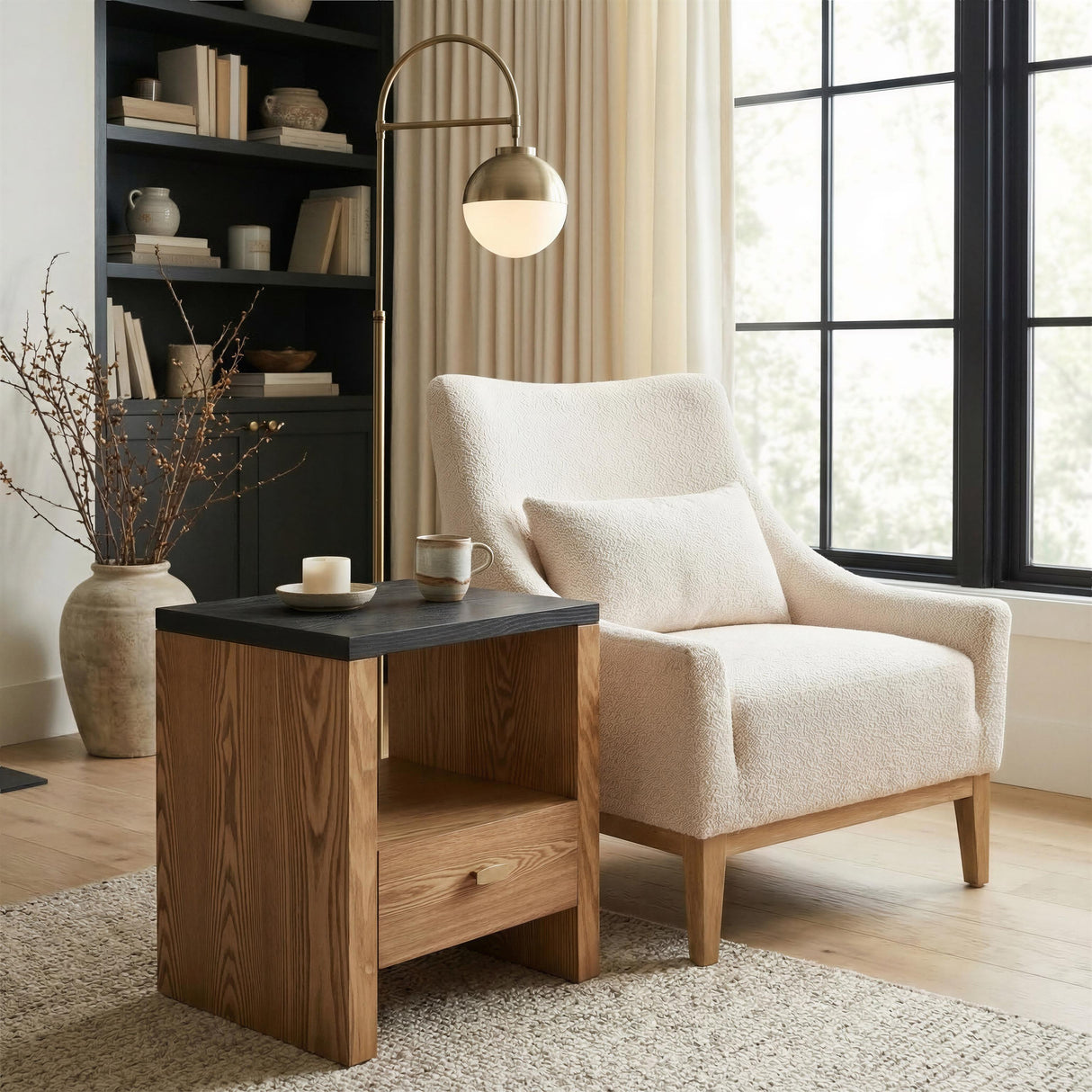 ZUO Waterloo Floor Lamp White & Bronze