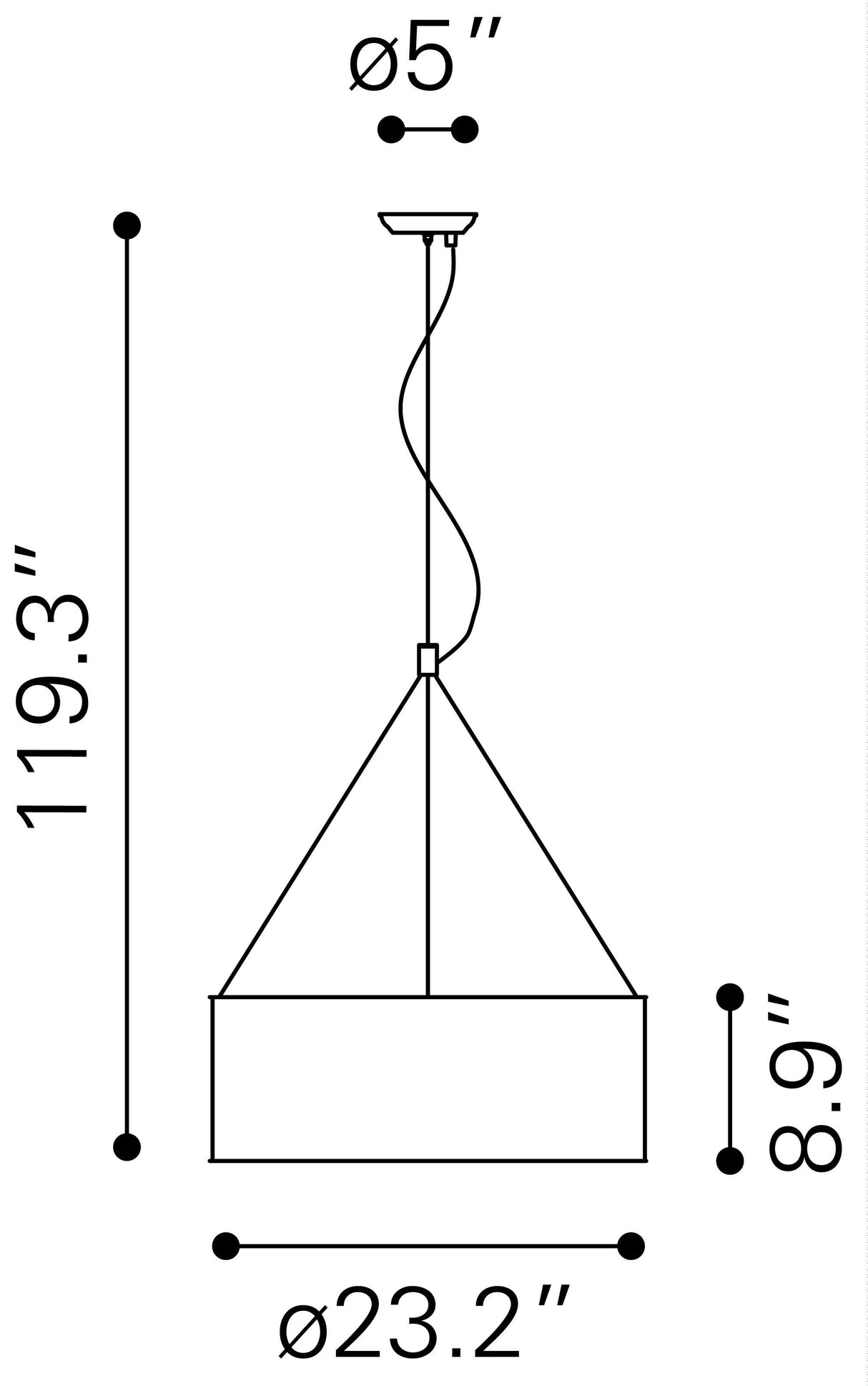 ZUO Jena Ceiling Lamp Chrome
