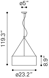 ZUO Jena Ceiling Lamp Chrome