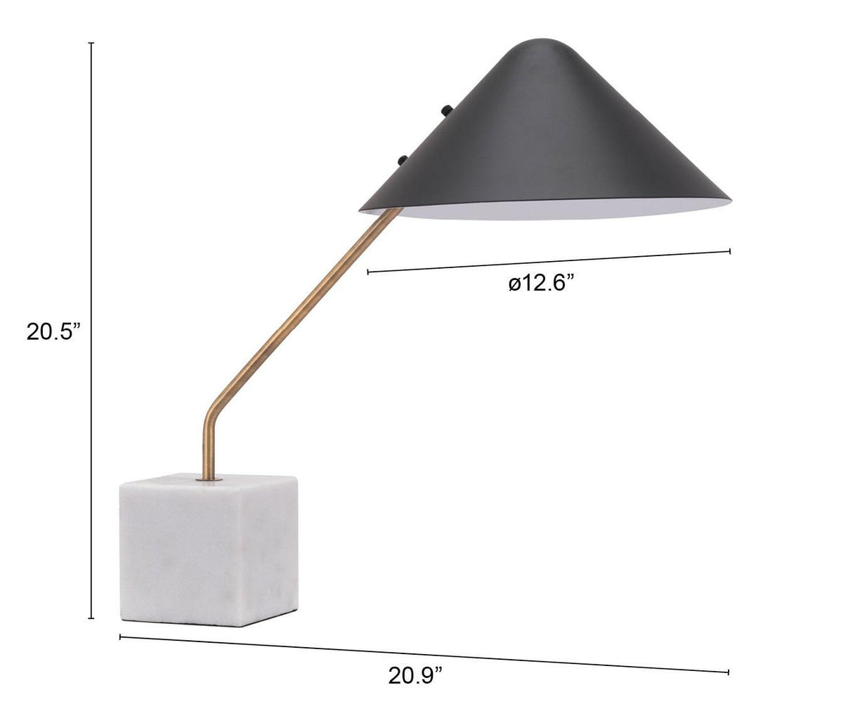 ZUO Pike Table Lamp Black & White