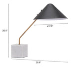 ZUO Pike Table Lamp Black & White