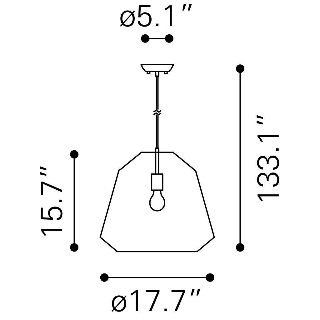 ZUO Impala Ceiling Lamp Brown