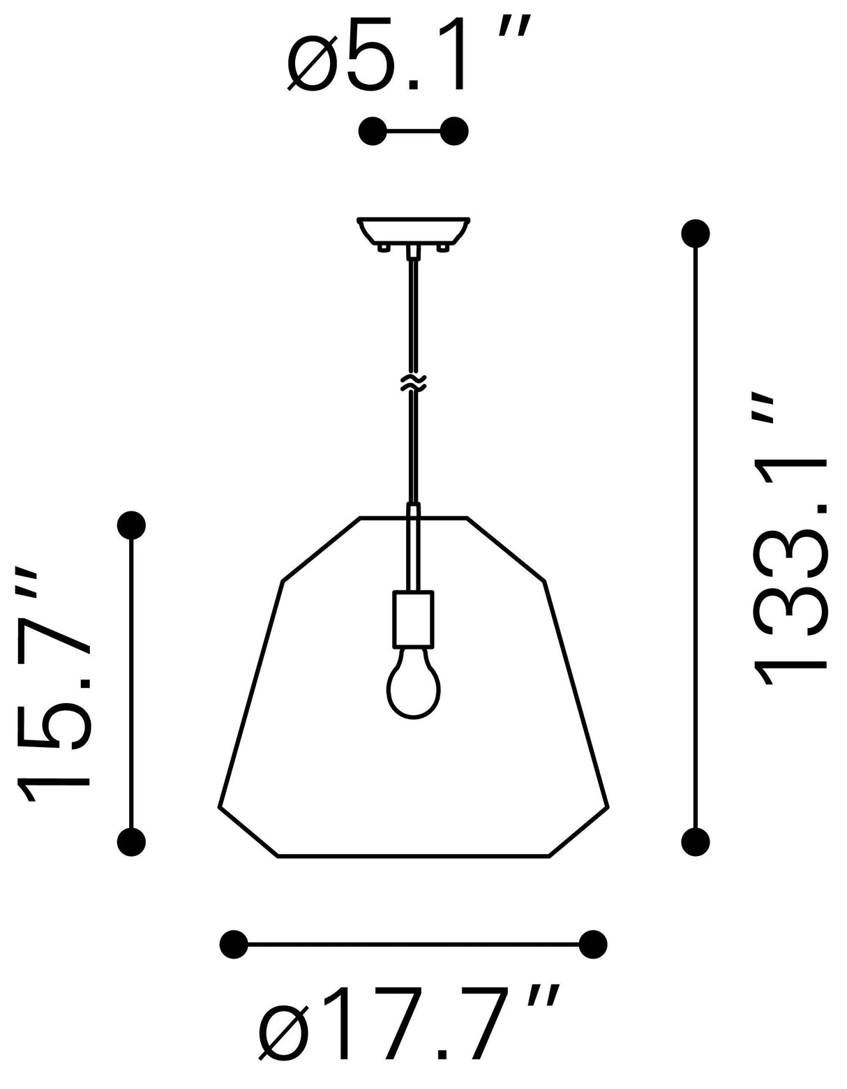 ZUO Impala Ceiling Lamp Brown