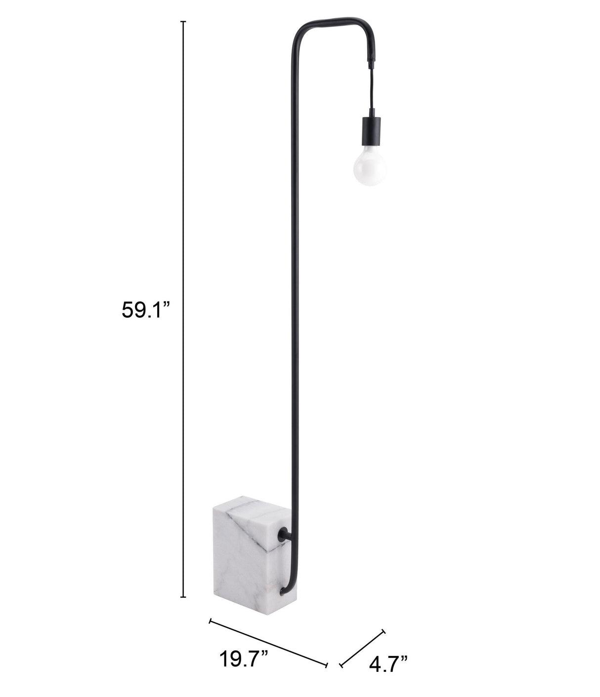 ZUO Lancia Floor Lamp Black