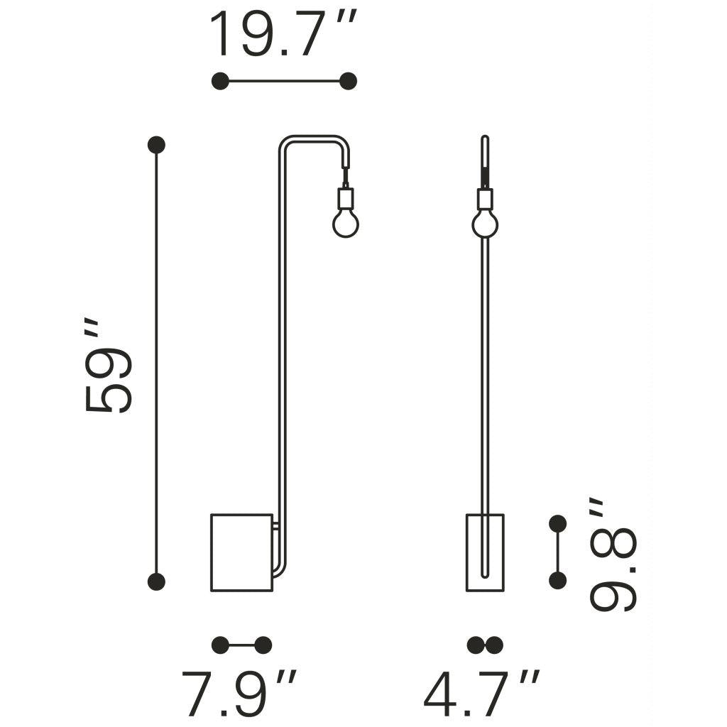 ZUO Lancia Floor Lamp Black