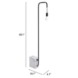 ZUO Lancia Floor Lamp Black