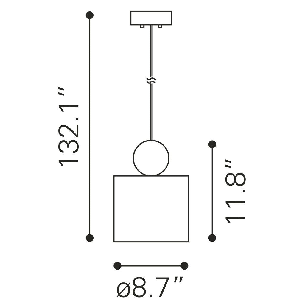 ZUO Myson Ceiling Lamp Gold & Black