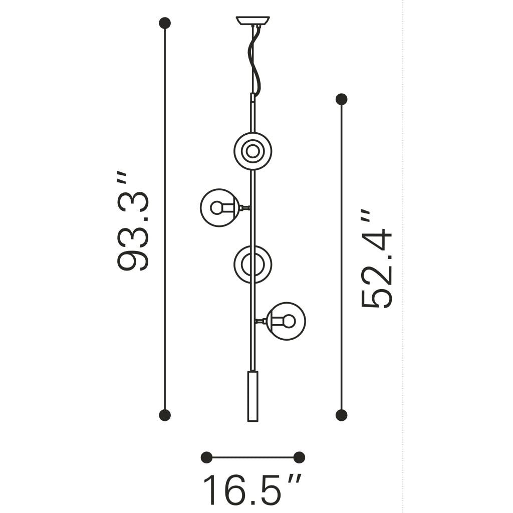 ZUO Zatara Ceiling Lamp Brass