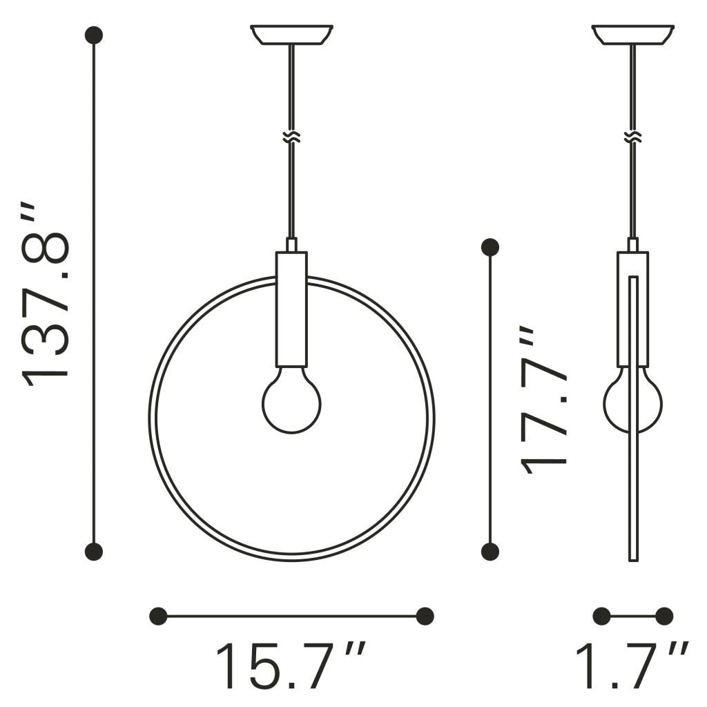 ZUO Irenza Ceiling Lamp Brass