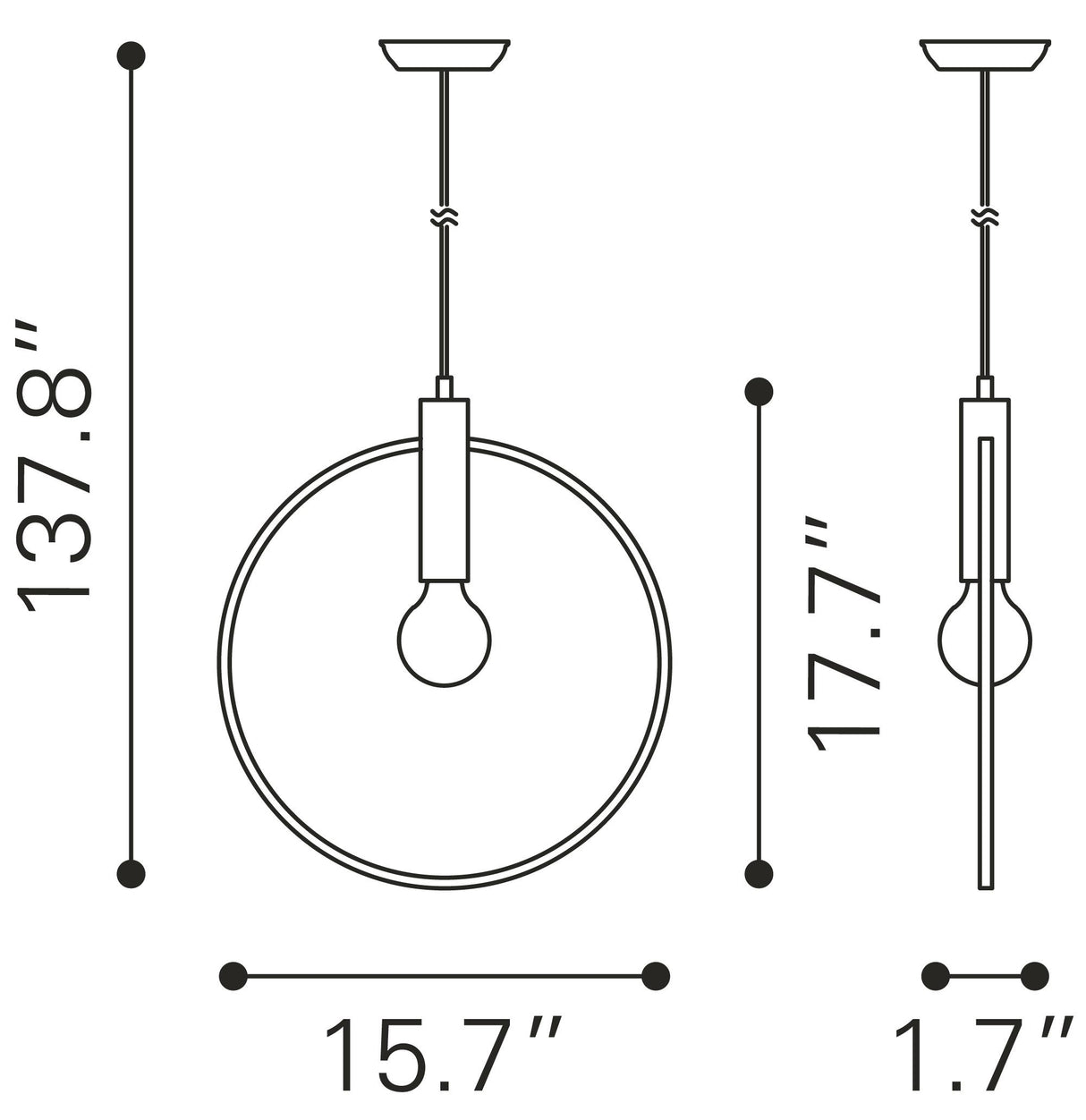ZUO Irenza Ceiling Lamp Brass