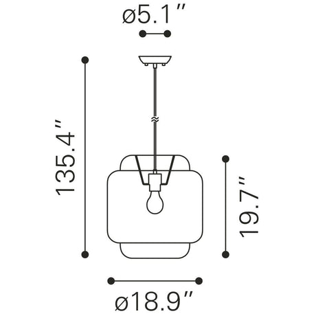 ZUO Finch Ceiling Lamp Natural