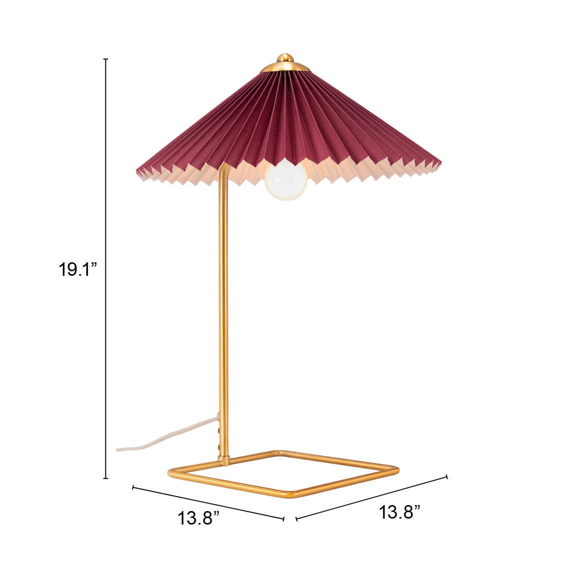 ZUO Charo Table Lamp Red & Gold
