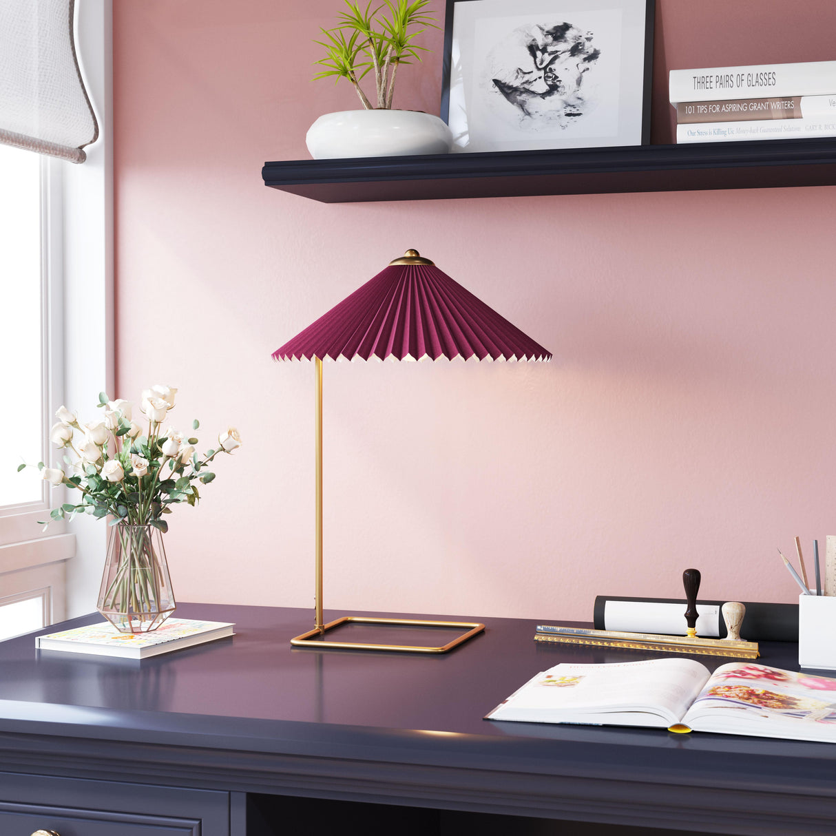 ZUO Charo Table Lamp Red & Gold