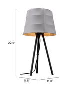 ZUO Mozzi Table Lamp Gray & Black