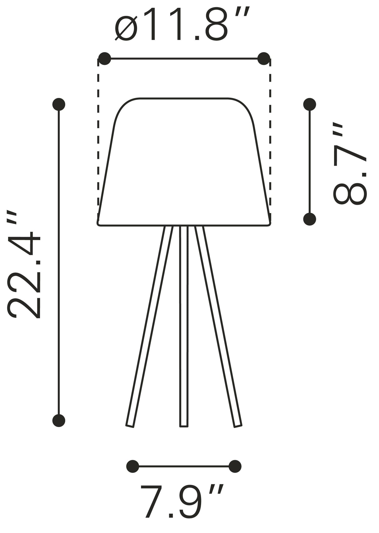 ZUO Mozzi Table Lamp Gray & Black