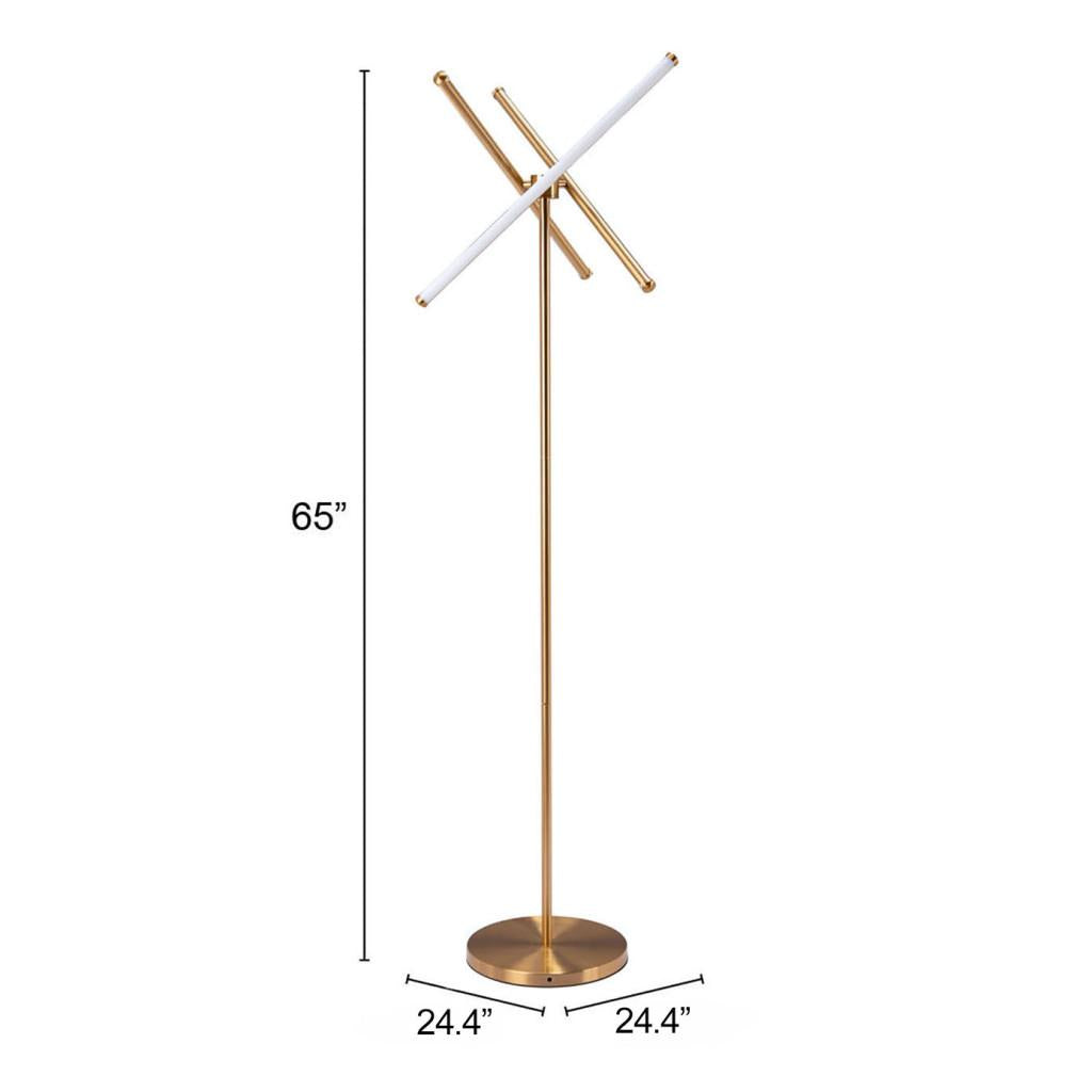 ZUO Garza Floor Lamp Brass