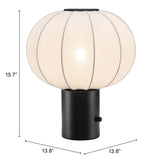 ZUO Wisteria Table Lamp White