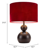 ZUO Shobu Table Lamp Red
