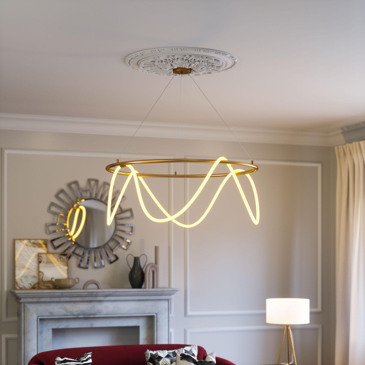 ZUO Wiber Ceiling Lamp Brass