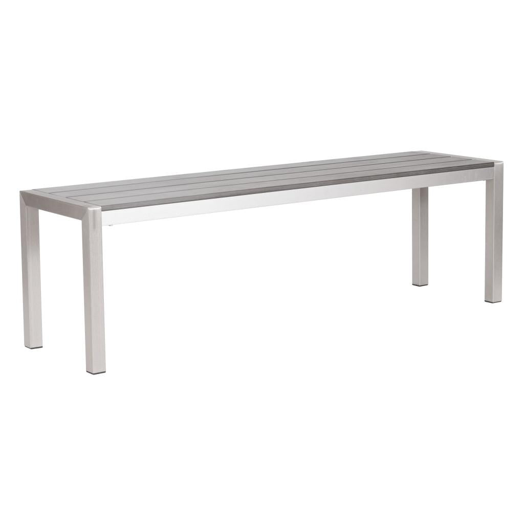 ZUO Metropolitan Double Bench Gray & Silver