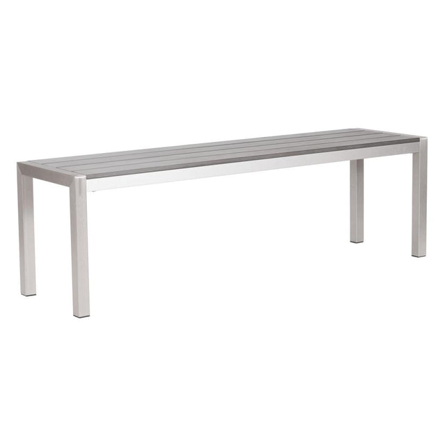 ZUO Metropolitan Double Bench Gray & Silver