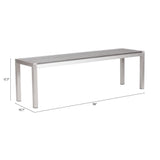 ZUO Metropolitan Double Bench Gray & Silver