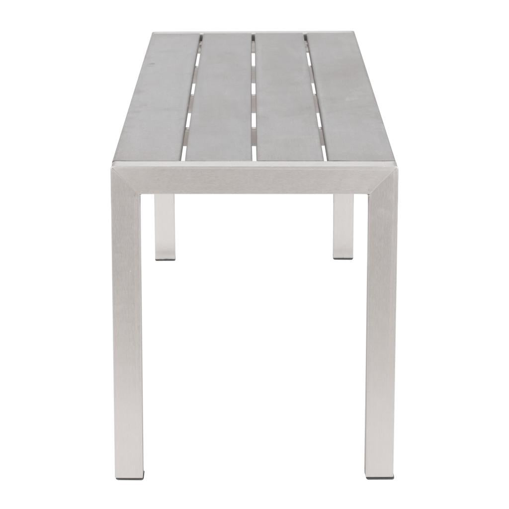 ZUO Metropolitan Double Bench Gray & Silver