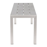 ZUO Metropolitan Double Bench Gray & Silver