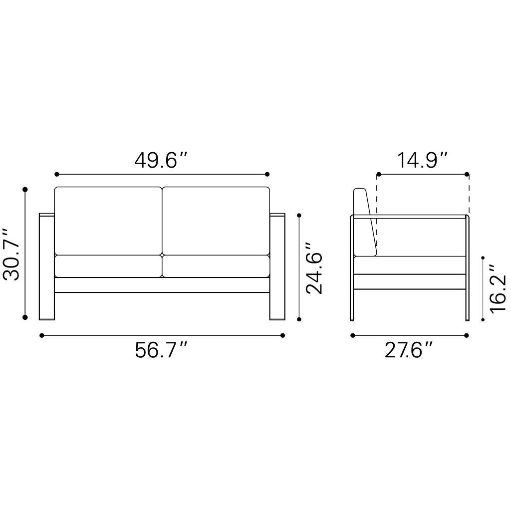 ZUO Cosmopolitan Sofa Dark Gray