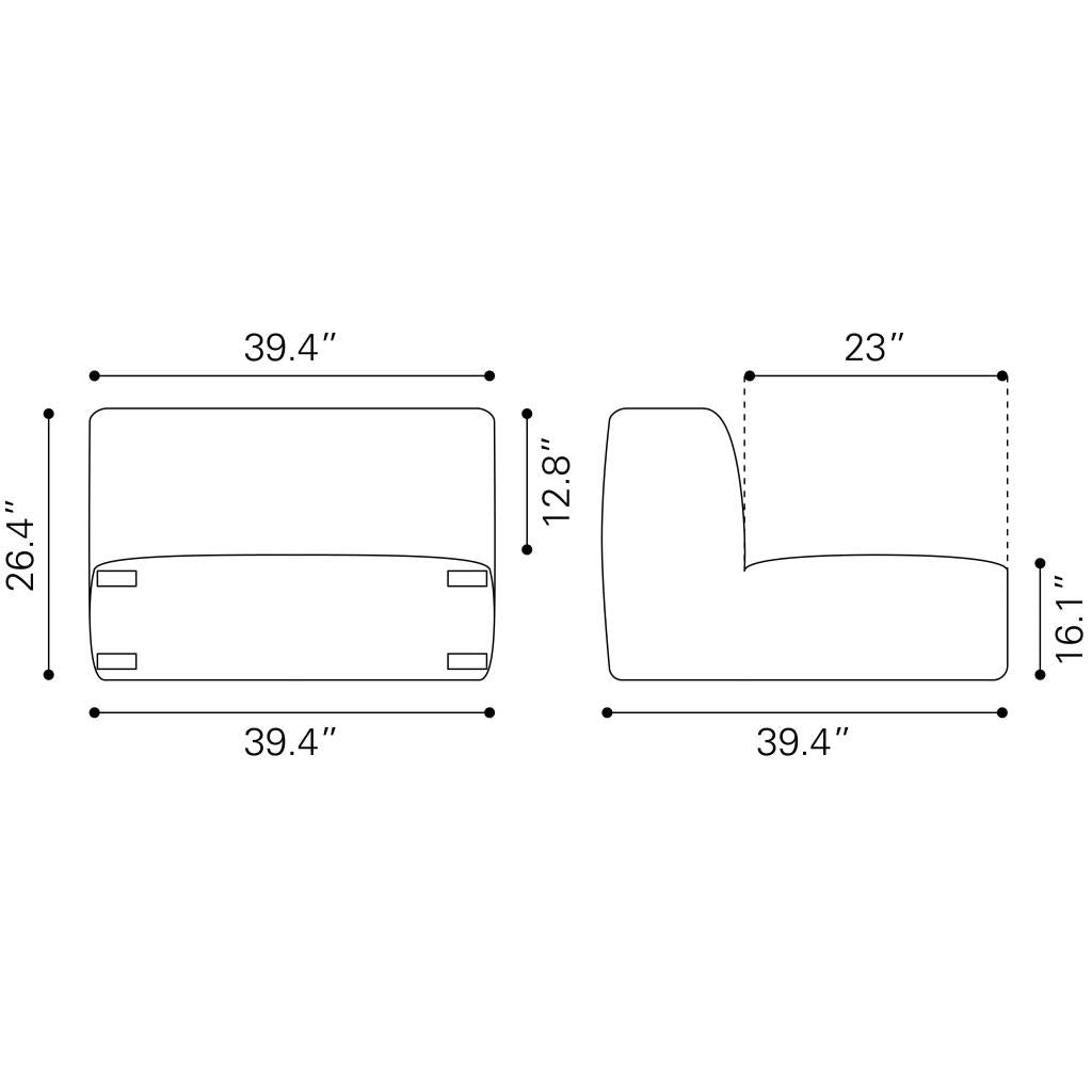 ZUO Luanda Middle Chair Gray