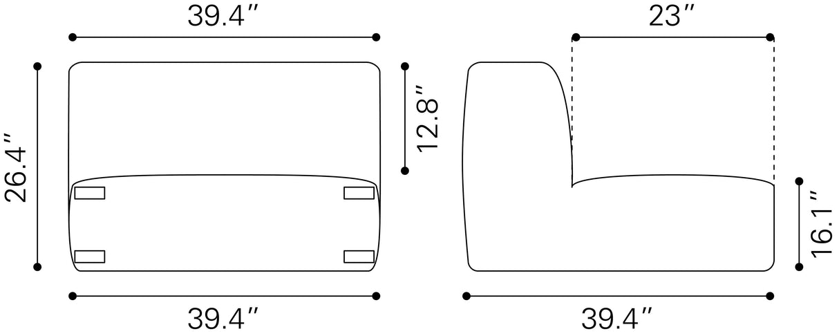 ZUO Luanda Middle Chair Gray