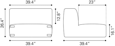 ZUO Luanda Middle Chair Gray