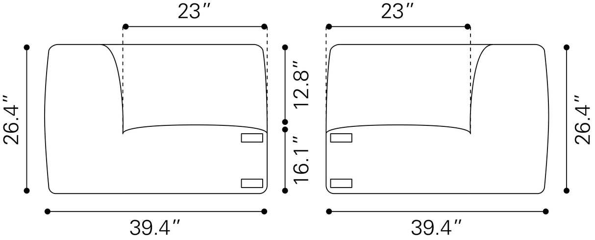 ZUO Luanda Corner Chair Gray
