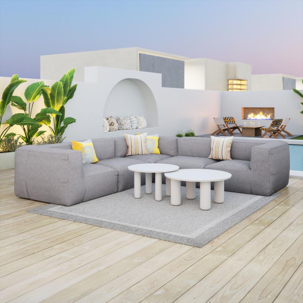 ZUO Luanda Corner Chair Gray