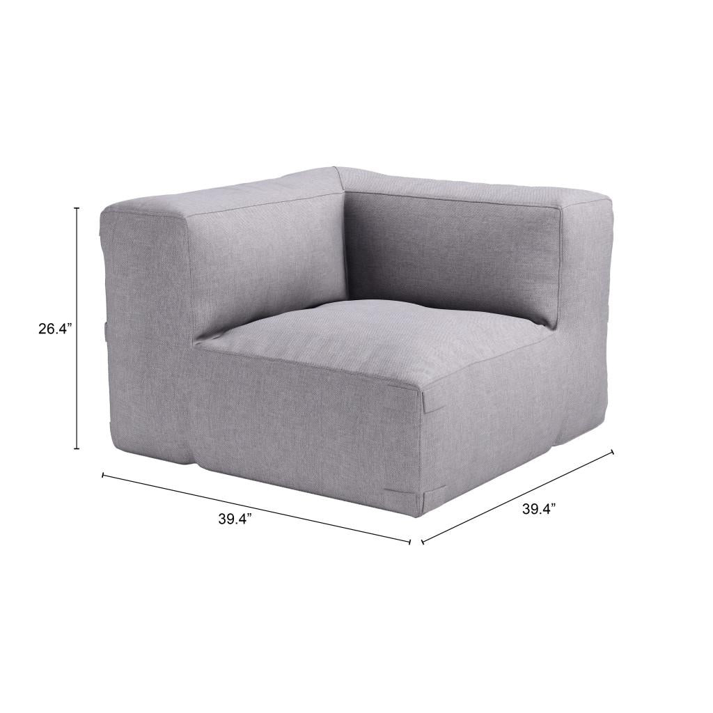 ZUO Luanda Corner Chair Gray